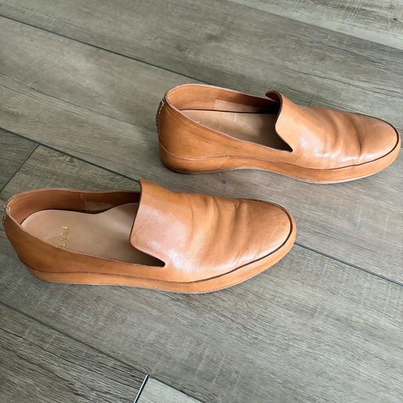 FEIT Brown Hand Sewn Class Slip On Leather Shoes - Picture 2 of 9